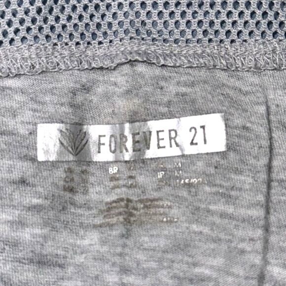 Gray Forever 21 Mesh Accent Cap Sleeve T-Shirt Size M Womens Casual Top Lightwei - Picture 2 of 6